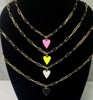 Neon Heart Choker Necklace