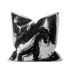 50cm x 50cm Art Baroque Throw Pillow Cover Beautiful Black and White Large Throw Pillows Decor