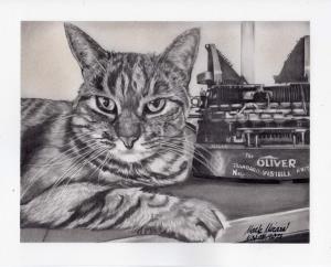 Commission Custom 11x14" Black and White Pets Portrait Drawing (2 Pets)