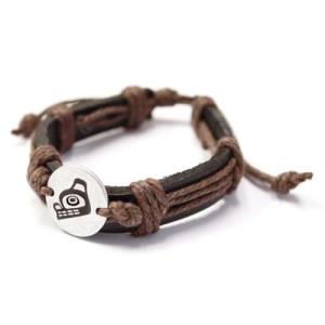 NNW Pewter & Leather Bracelet - Bear (Strength)