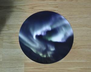 Rainbows Dance at Night 11" Round Metal Art