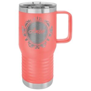 592ml (20 oz) Stainless Steel Travel Mug with Slider Lid Coral