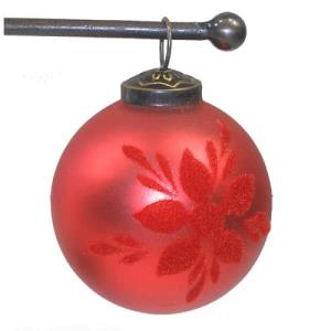 Red Glass and Velvet Ornament - Fair Trade