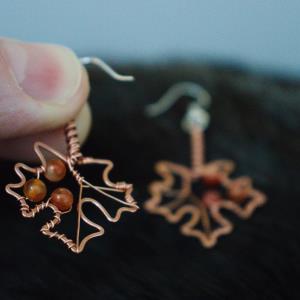 Sugar Maple Leaf Copper Earrings