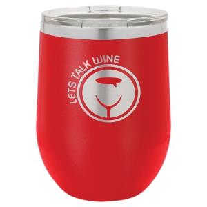 12 oz Vacumm Insulated Stemless Wine Tumbler w/Lid Red