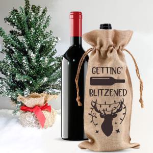 Christmas Holiday Wine Tote