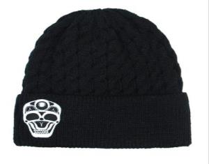 James Johnson Skull Embroidered Knitted Hat