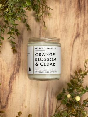 Orange Blossom & Cedar 8oz Coconut Soy Candle